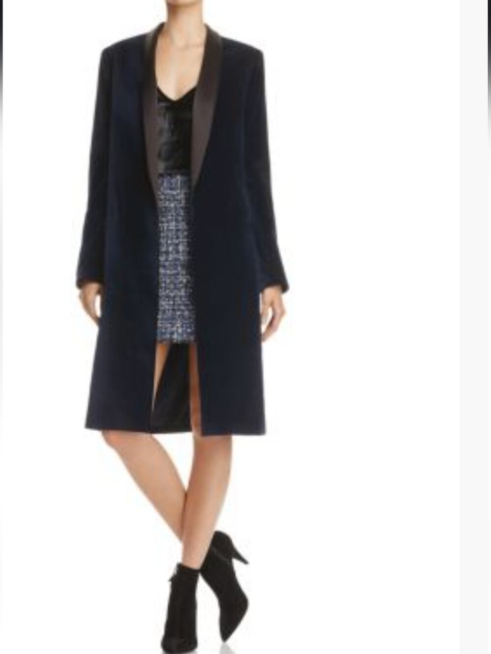 alice + olivia Black tailored longline duster jacket